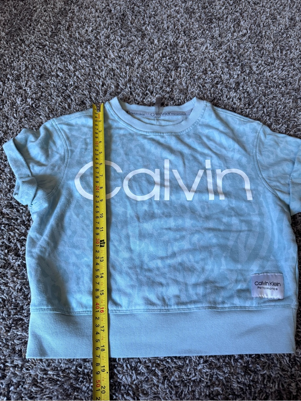 Calvin Klein Performance Logo Crop Shirt French Terry S $49.50 - Picture 6 of 7